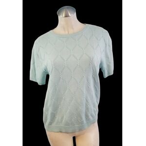 3/$25 Alfred Dunner Size S Blue Knit Top
